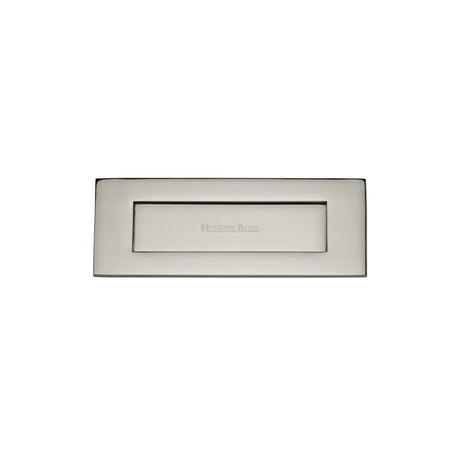 Heritage Brass Door Furniture Polished Nickel / Letter Plates / 203 x 76mm (8" x 3") Heritage Brass - Letterplate 8" x 3" Polished Nickel Finish