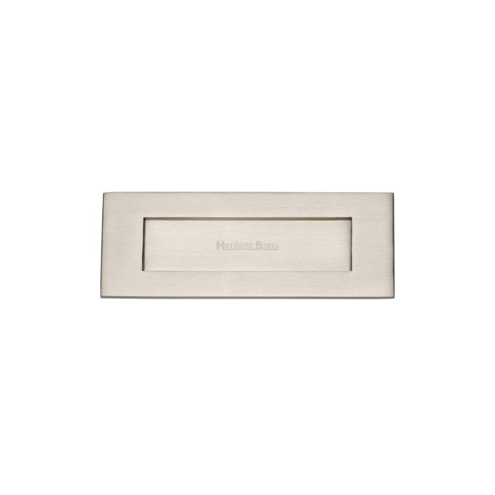 Heritage Brass Door Furniture Satin Nickel / Letter Plates / 203 x 76mm (8" x 3") Heritage Brass - Letterplate 8" x 3" Satin Nickel Finish