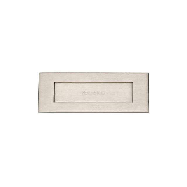 Heritage Brass Door Furniture Satin Nickel / Letter Plates / 203 x 76mm (8" x 3") Heritage Brass - Letterplate 8" x 3" Satin Nickel Finish