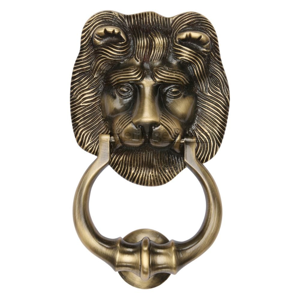 Heritage Brass Door Furniture Antique Brass / Lion Door Knocker Heritage Brass - Lion Knocker Antique Brass Finish