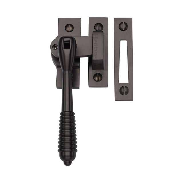 Heritage Brass Window Furniture Matt Bronze / Yes / Mortice & Hook Place Heritage Brass - Lockable Mortice & Hook Plate Casement Fastener Reeded Design Matt Bronze finish