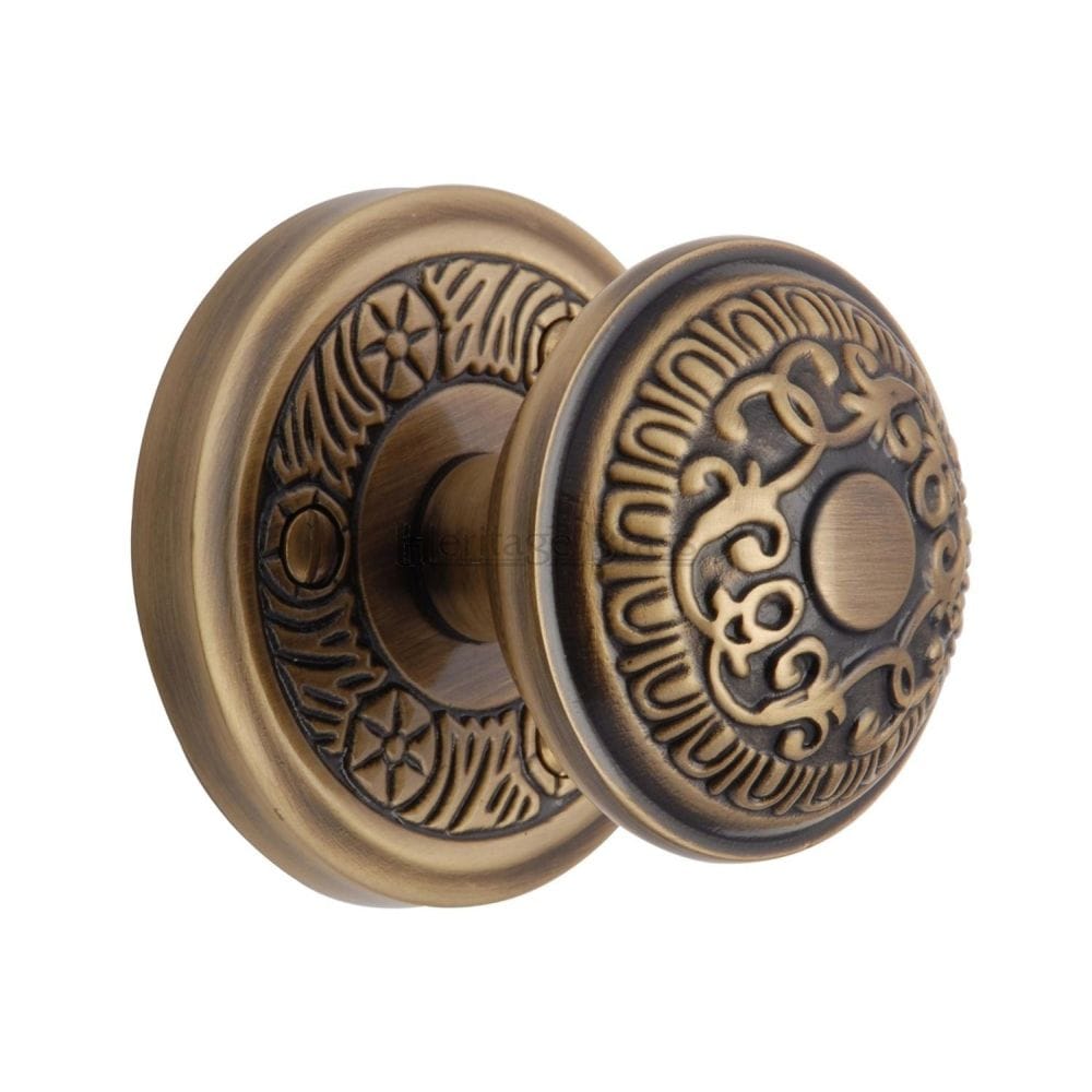 Heritage Brass Door Furniture Antique Brass / Mortice Knobs Heritage Brass - Mortice Knob on Rose Aydon Design Antique Brass Finish