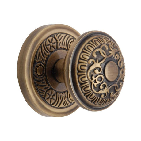 Heritage Brass Door Furniture Antique Brass / Mortice Knobs Heritage Brass - Mortice Knob on Rose Aydon Design Antique Brass Finish