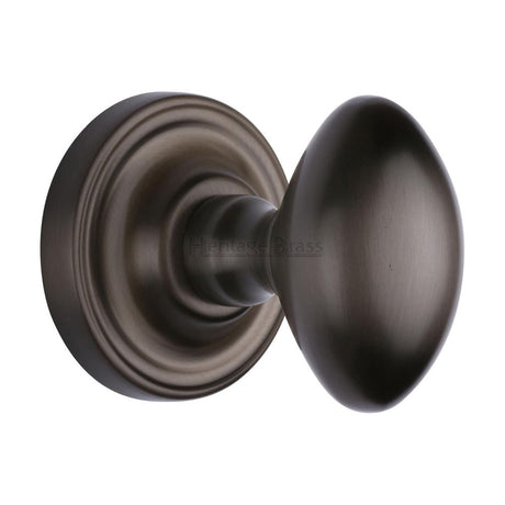 Heritage Brass Door Furniture Matt Bronze / Mortice Knobs Heritage Brass - Mortice Knob on Rose Chelsea Design Matt Bronze Finish