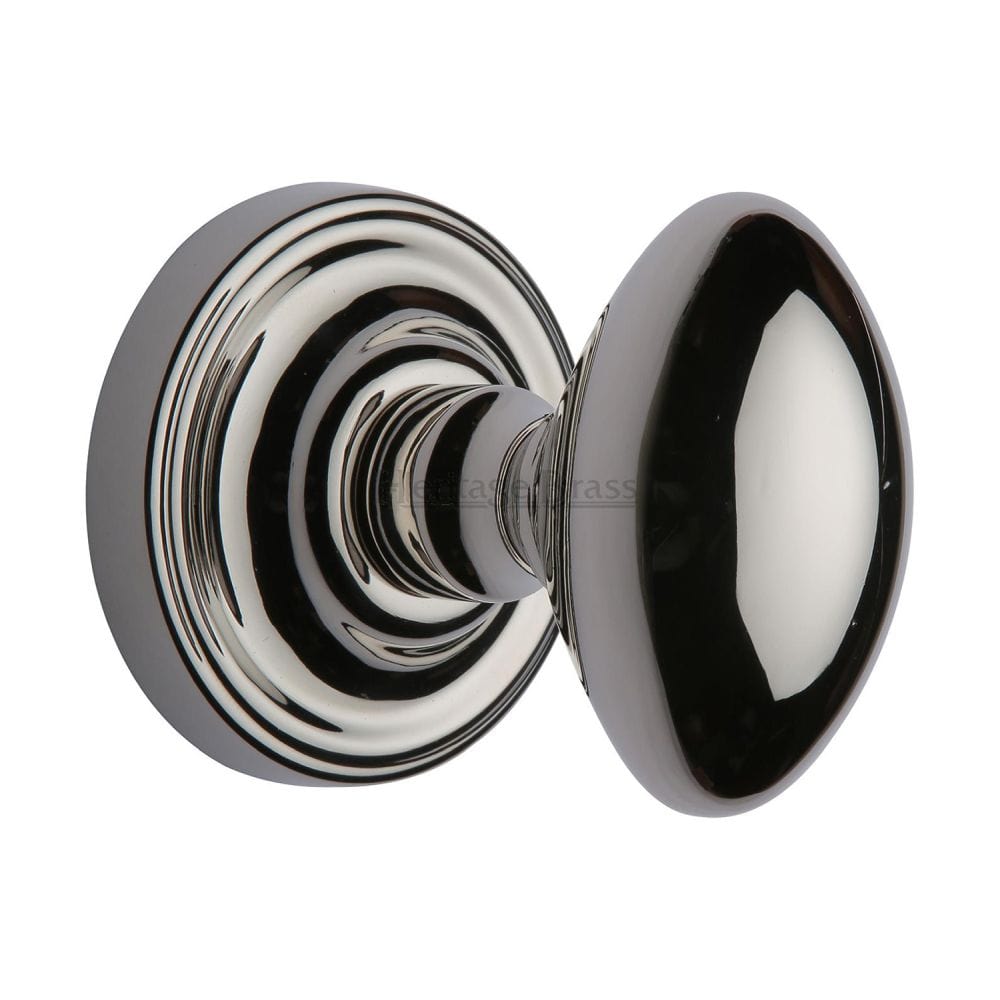 Heritage Brass Door Furniture Polished Nickel / Mortice Knobs Heritage Brass - Mortice Knob on Rose Chelsea Design Polished Nickel Finish