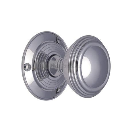 Heritage Brass Door Furniture Polished Chrome / Mortice Knobs Heritage Brass - Mortice Knob on Rose Goodrich Design Polished Chrome Finish