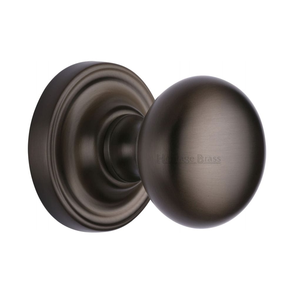 Heritage Brass Door Furniture Matt Bronze / Mortice Knobs Heritage Brass - Mortice Knob on Rose Hampstead Design Matt Bronze Finish