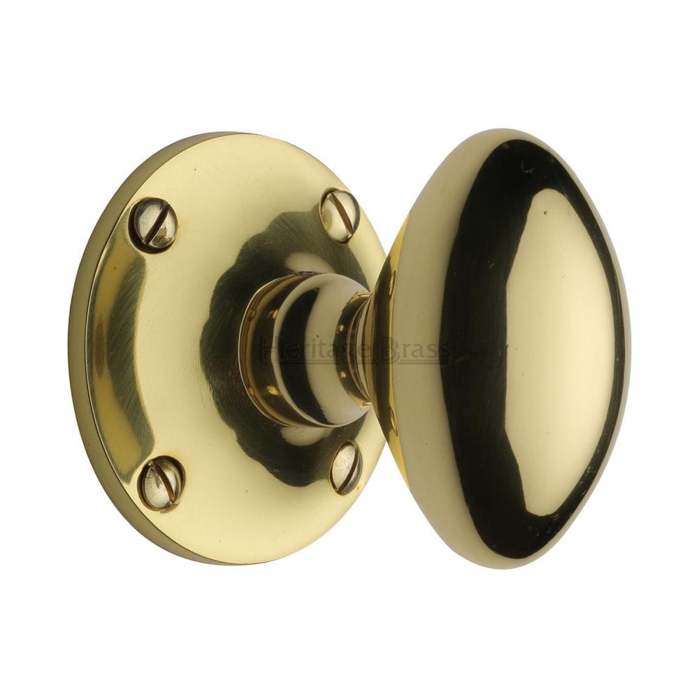 Heritage Brass Door Furniture Polished Brass / Mortice Knobs Heritage Brass - Mortice Knob on Rose Mayfair Design Polished Brass Finish