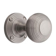 Heritage Brass Door Furniture Satin Nickel / Mortice Knobs Heritage Brass - Mortice Knob on Rose Reeded Design Satin Nickel Finish