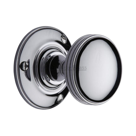 Heritage Brass Door Furniture Polished Chrome / Mortice Knobs Heritage Brass - Mortice Knob on Rose Richmond Design Polished Chrome Finish