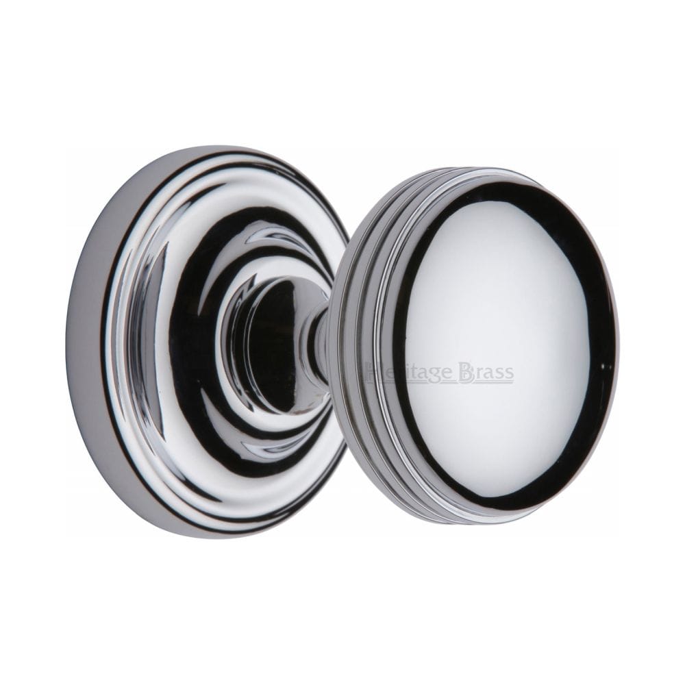 Heritage Brass Door Furniture Polished Chrome / Mortice Knobs Heritage Brass - Mortice Knob on Rose Whitehall Design Polished Chrome Finish