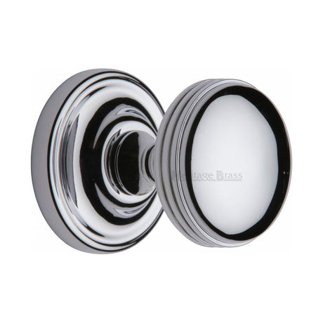 Heritage Brass Door Furniture Polished Chrome / Mortice Knobs Heritage Brass - Mortice Knob on Rose Whitehall Design Polished Chrome Finish