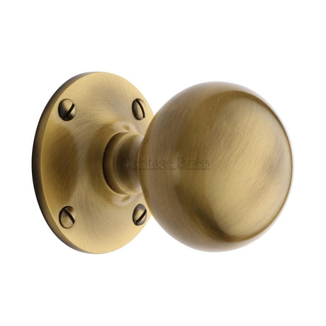 Heritage Brass Door Furniture Antique Brass / Mortice Knobs Heritage Brass - Mortice Knob Westminster Design Antique Brass Finish
