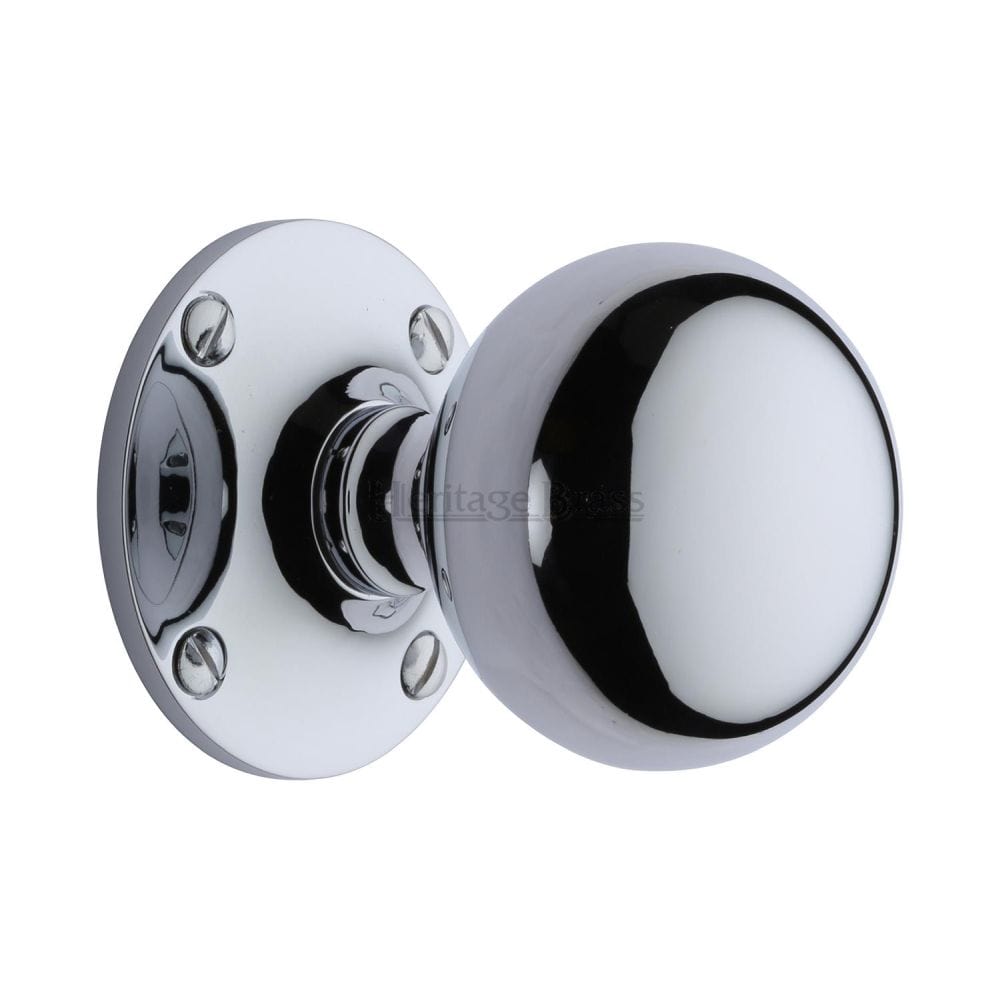 Heritage Brass Door Furniture Polished Chrome / Mortice Knobs Heritage Brass - Mortice Knob Westminster Design Polished Chrome Finish