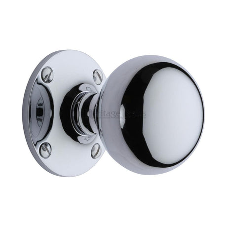 Heritage Brass Door Furniture Polished Chrome / Mortice Knobs Heritage Brass - Mortice Knob Westminster Design Polished Chrome Finish