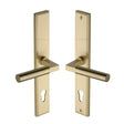 Heritage Brass Door Furniture Satin Brass / Multi Point Lock Set / 92mm c/c Heritage Brass - Multi-Point Door Handle Lever Lock Bauhaus LH Design Satin Brass