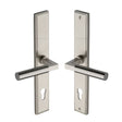 Heritage Brass Door Furniture Satin Nickel / Multi Point Lock Set / 92mm c/c Heritage Brass - Multi-Point Door Handle Lever Lock Bauhaus LH Design Satin Nicke