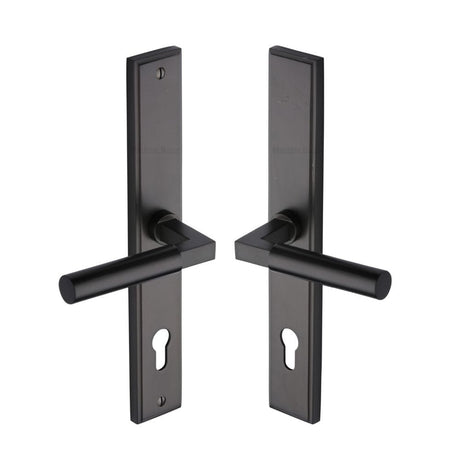 Heritage Brass Door Furniture Matt Bronze / Multi Point Lock Set / 92mm c/c Heritage Brass - Multi-Point Door Handle Lever Lock Bauhaus RH Design Matt Bronz