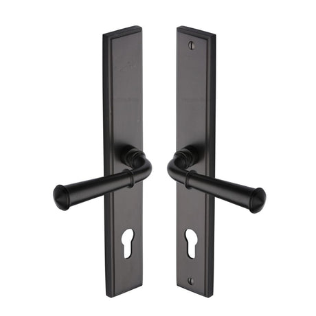 Heritage Brass Door Furniture Matt Bronze / Multi Point Lock Set / 92mm c/c Heritage Brass - Multi-Point Door Handle Lever Lock Colonial LH Design Matt Bron