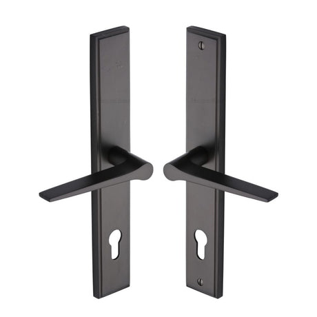 Heritage Brass Door Furniture Matt Bronze / Multi Point Lock Set / 92mm c/c Heritage Brass - Multi-Point Door Handle Lever Lock Gio LH Design Matt Bronze Fi