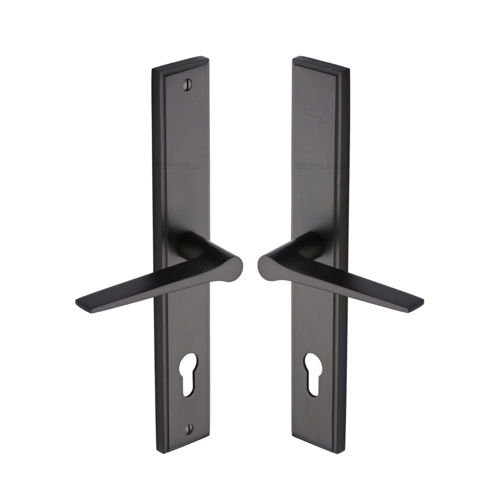 Heritage Brass Door Furniture Matt Bronze / Multi Point Lock Set / 92mm c/c Heritage Brass - Multi-Point Door Handle Lever Lock Gio RH Design Matt Bronze Fi
