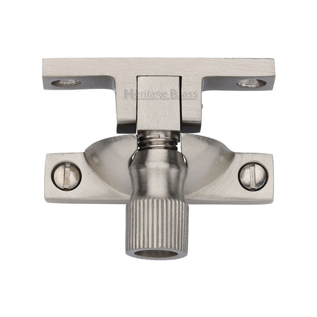 Heritage Brass Window Furniture Satin Nickel / Sash Window Brighton Fasteners / Yes Heritage Brass - Narrow Brighton Sash Fastener Satin Nickel finish