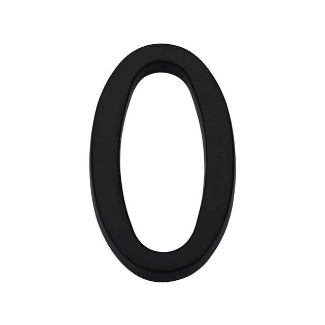 Heritage Brass Door Furniture Matt Black / Numerals / 0 Heritage Brass - Numeral 0 Concealed Fix 76mm (3") Matt Black finish