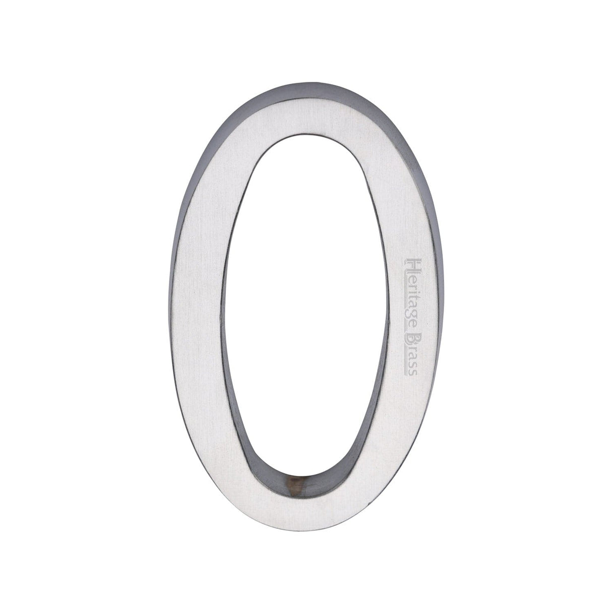 Heritage Brass Door Furniture Satin Chrome / Numerals / 0 Heritage Brass - Numeral 0 Concealed Fix 76mm (3") Satin Chrome finish