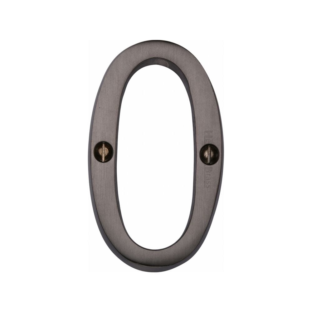 Heritage Brass Door Furniture Matt Bronze / Numerals / 0 Heritage Brass - Numeral 0 Face Fix 76mm (3") Matt Bronze Finish