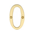 Heritage Brass Door Furniture Satin Brass / Numerals / 0 Heritage Brass - Numeral 0 Face Fix 76mm (3") Satin Brass Finish