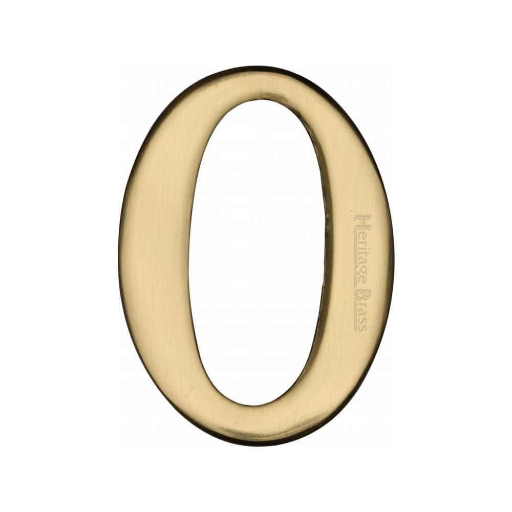 Heritage Brass Door Furniture Polished Brass / Numerals / 0 Heritage Brass - Numeral 0 Self Adhesive 51mm (2") Polished Brass Finish