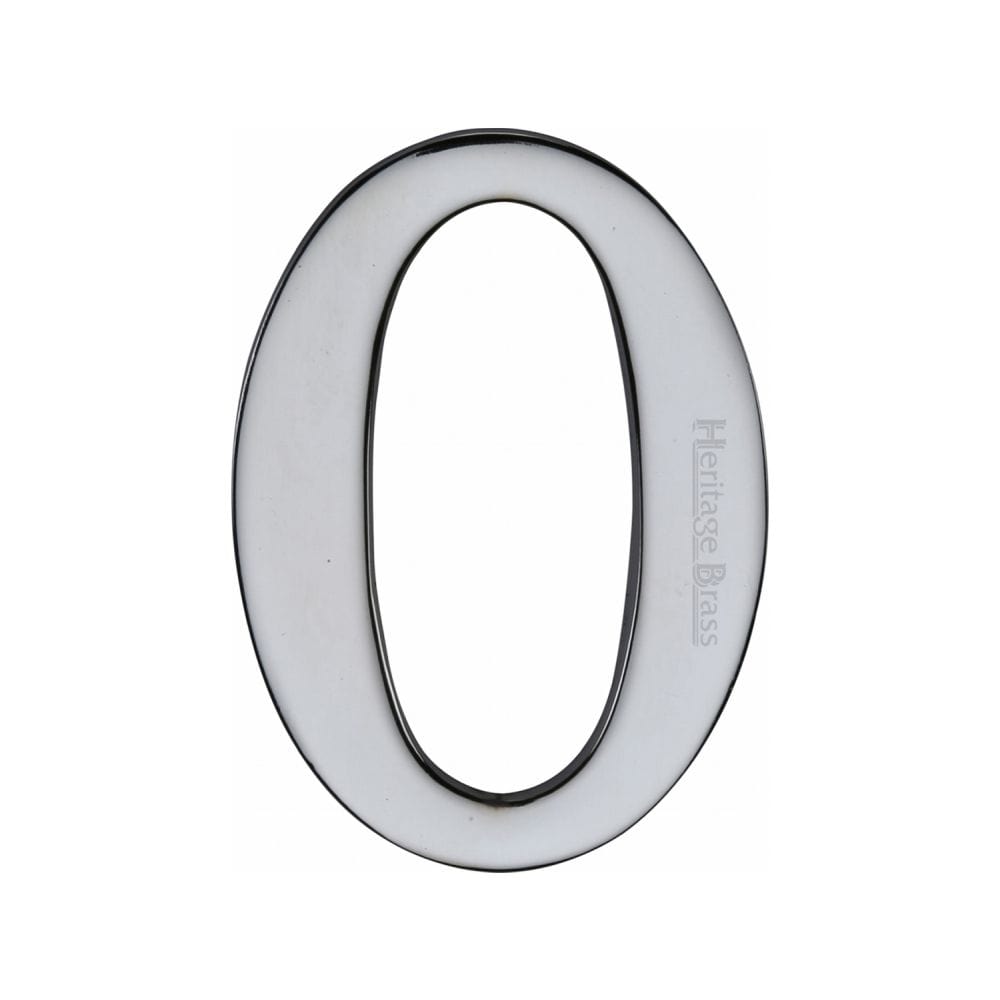 Heritage Brass Door Furniture Polished Chrome / Numerals / 0 Heritage Brass - Numeral 0 Self Adhesive 51mm (2") Polished Chrome Finish