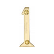 Heritage Brass Door Furniture Satin Brass / Numerals / 1 Heritage Brass - Numeral 1 Face Fix 51mm (2") Satin Brass Finish