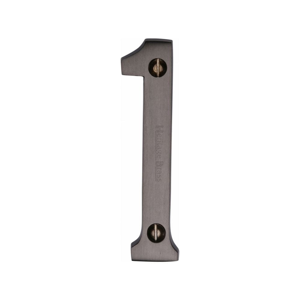 Heritage Brass Door Furniture Matt Bronze / Numerals / 1 Heritage Brass - Numeral 1 Face Fix 76mm (3") Matt Bronze Finish