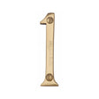 Heritage Brass Door Furniture Polished Brass / Numerals / 1 Heritage Brass - Numeral 1 Face Fix 76mm (3") Polished Brass Finish