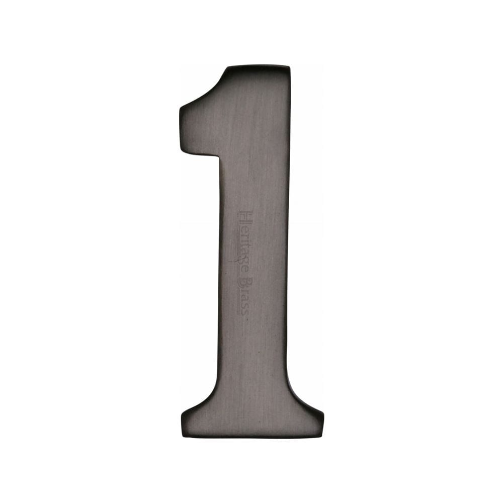 Heritage Brass Door Furniture Matt Bronze / Numerals / 1 Heritage Brass - Numeral 1 Self Adhesive 51mm (2") Matt Bronze Finish