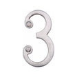Heritage Brass Door Furniture Satin Chrome / Numerals / 3 Heritage Brass - Numeral 3 Face Fix 76mm (3") Satin Chrome Finish