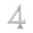 Heritage Brass Door Furniture Satin Chrome / Numerals / 4 Heritage Brass - Numeral 4 Face Fix 76mm (3") Satin Chrome Finish
