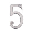 Heritage Brass Door Furniture Satin Chrome / Numerals / 5 Heritage Brass - Numeral 5 Face Fix 76mm (3") Satin Chrome Finish