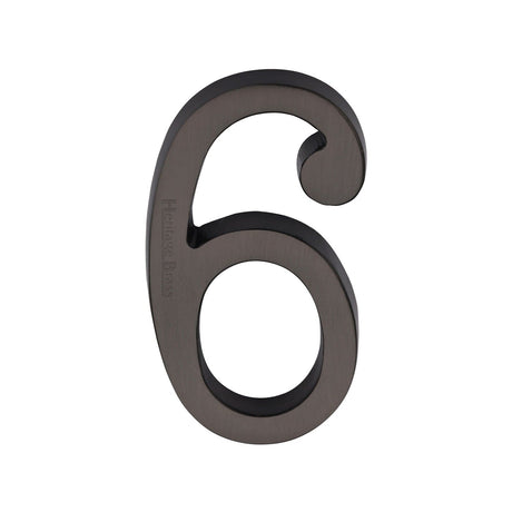 Heritage Brass Door Furniture Matt Bronze / Numerals / 6 Heritage Brass - Numeral 6 Concealed Fix 76mm (3") Matt Bronze finish