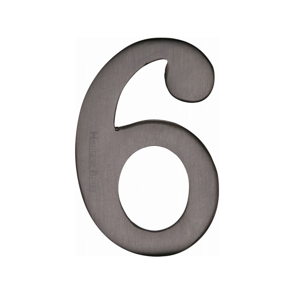 Heritage Brass Door Furniture Matt Bronze / Numerals / 6 Heritage Brass - Numeral 6 Self Adhesive 51mm (2") Matt Bronze Finish