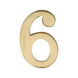 Heritage Brass Door Furniture Satin Brass / Numerals / 6 Heritage Brass - Numeral 6 Self Adhesive 51mm (2") Satin Brass Finish