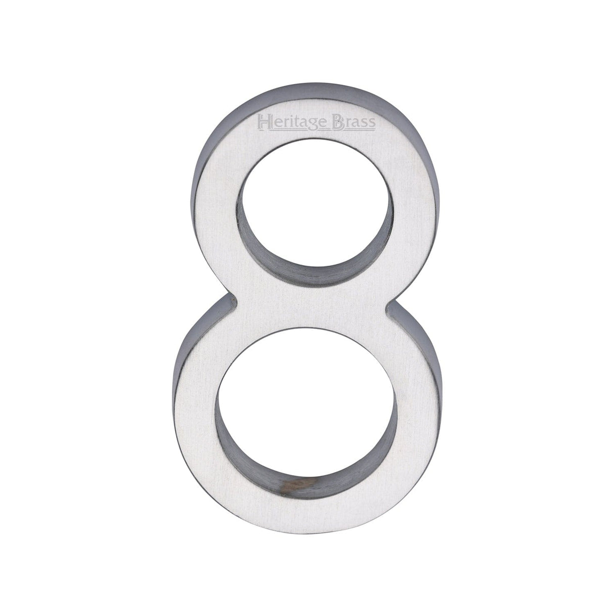 Heritage Brass Door Furniture Satin Chrome / Numerals / 8 Heritage Brass - Numeral 8 Concealed Fix 76mm (3") Satin Chrome finish