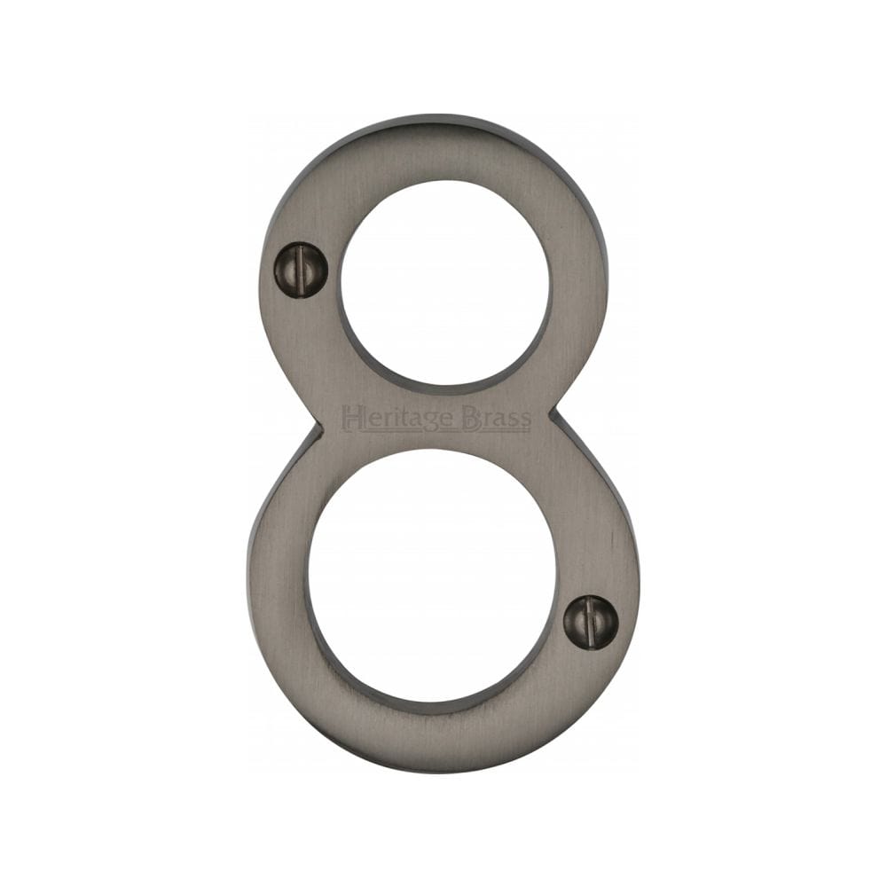 Heritage Brass Door Furniture Matt Bronze / Numerals / 8 Heritage Brass - Numeral 8 Face Fix 76mm (3") Matt Bronze Finish