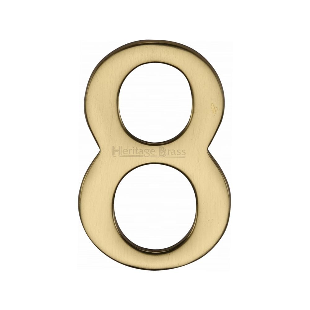 Heritage Brass Door Furniture Polished Brass / Numerals / 8 Heritage Brass - Numeral 8 Self Adhesive 51mm (2") Polished Brass Finish