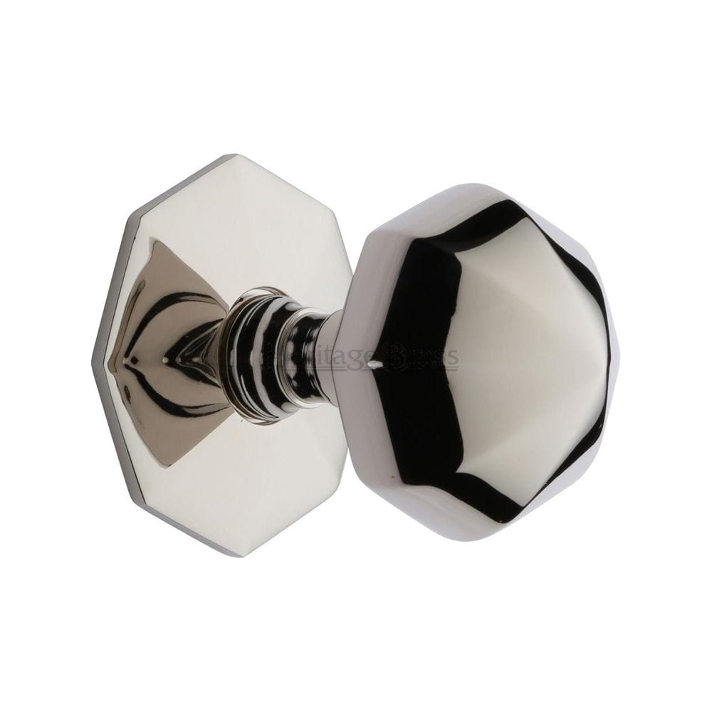 Heritage Brass Door Furniture Polished Nickel / Octagonal Centre Door Knob Heritage Brass - Octagon Centre Door Knob 2 1/2" Polished Nickel Finish
