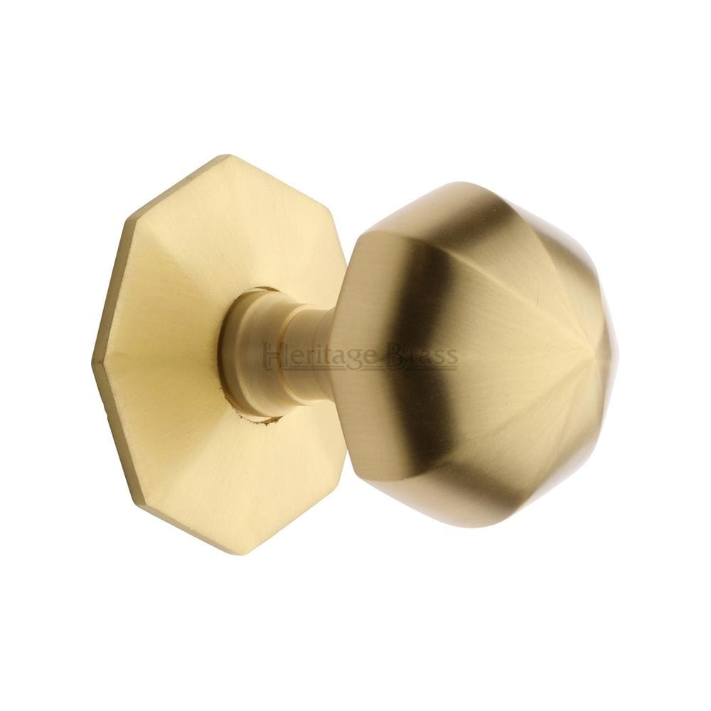 Heritage Brass Door Furniture Satin Brass / Octagonal Centre Door Knob Heritage Brass - Octagon Centre Door Knob 2 1/2" Satin Brass Finish