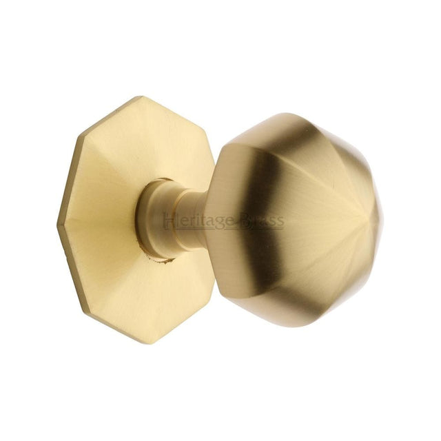 Heritage Brass Door Furniture Satin Brass / Octagonal Centre Door Knob Heritage Brass - Octagon Centre Door Knob 2 1/2" Satin Brass Finish