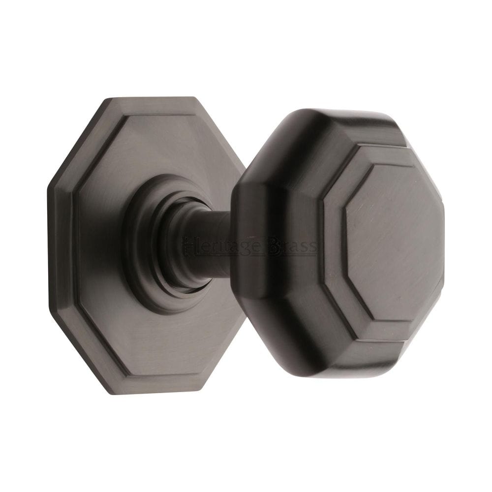 Heritage Brass Door Furniture Matt Bronze / Octagonal Centre Door Knob Heritage Brass - Octagon Centre Door Knob 3" Matt Bronze Finish