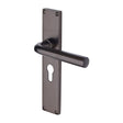 Heritage Brass Door Furniture Matt Bronze / Euro Profile Lock Handles Heritage Brass - Octave Euro Profile Door Handle on 200mm Plate Matt Bronze finish